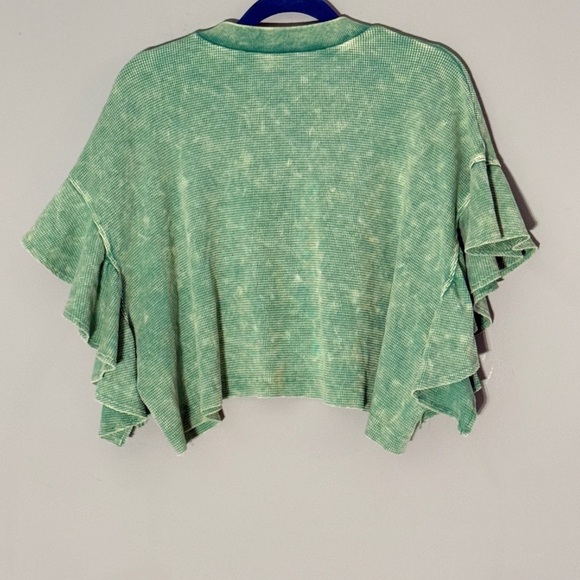 Altar'd State Mint Green Nessa Flutter Sleeve Top - Size XS - Picture 4 of 6